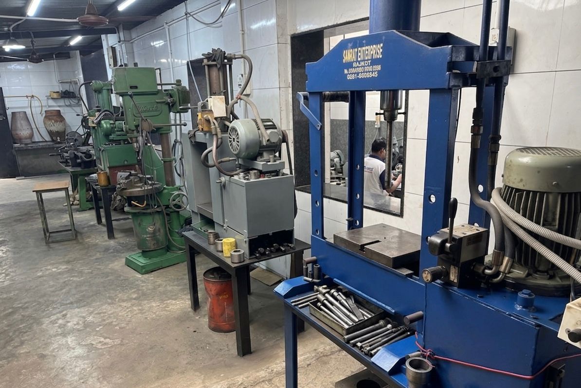 Ball broaching setup for piston pin inner diameter — Excel Industries Rajkot